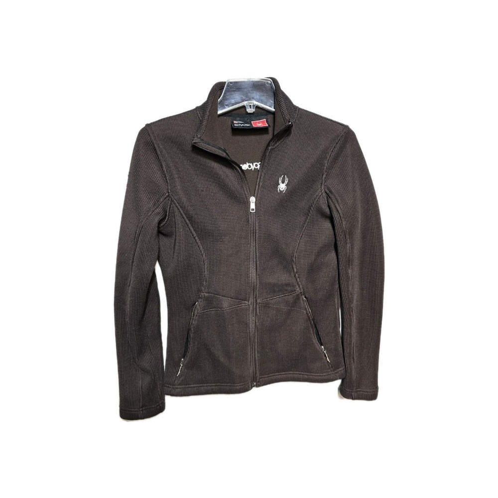 Spyder Women's Knit Brown Jacket  M‎ Zip Up